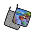 Corgi Hyde Park Pot Holder Set of 2 Heat Resistant Quilted Hot Pads 7.5 x 7.5 Inch, Insulated Kitchen Trivets for Cooking & Baking