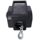 Reversible Electric Trailer Winch For Boats Up To 5000 Lbs With Galvanized Wire Rope And Casing - Black