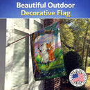 Corgi With Sheep Love Grows House Flag 28x40 Porch Sleeve Pole Decorative Outside Yard Banner Artwork Wall Hanging, Polyester