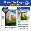 Corgi With Sheep Love Grows House Flag 28x40 Porch Sleeve Pole Decorative Outside Yard Banner Artwork Wall Hanging, Polyester