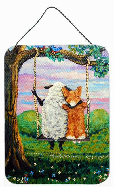 Corgi With Sheep Love Grows Wall or Door Hanging Prints 7439DS1216