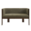 48.5" Upholstered Solid Loveseat (Walnut+Green) by HouseOfZazla