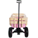 Outdoor All Terrain Garden Wagon with Wooden Railings and Pneumatic Tires by HouseOfZazla