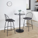 Riley - Claire Farmhouse Fixed Height Counter Stool With Swivel With Round Footrest (Set of 2) by Unique Piece Furniture
