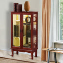 Curio Cabinet Lighted Curio Diapaly Cabinet With Adjustable Shelves And Mirrored Back Panel, Tempered Glass Doors (3 Tier), (E26 Light Bulb Not Included) by Unique Piece Furniture