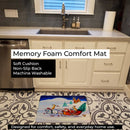 Corgi Highhacked Santa Claus Sleigh Memory Foam Kitchen Mat Machine Washable Anti-Fatigue Cushion Comfort Bath or Kitchen Rug