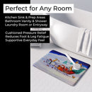 Corgi Highhacked Santa Claus Sleigh Memory Foam Kitchen Mat Machine Washable Anti-Fatigue Cushion Comfort Bath or Kitchen Rug