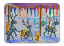 Corgi Log Reindeer Race Christmas Memory Foam Kitchen Mat Machine Washable Anti-Fatigue Cushion Comfort Bath or Kitchen Rug