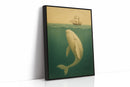 Whale Beneath the Golden Horizon