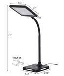 Brilli 21"H Charge Up Circadian LED Desk Lamp (Set of 2), Black Finish with Touch Switch, Night Light on Base by LampsUSA
