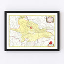 Vintage Map of Mantua, Italy 1665