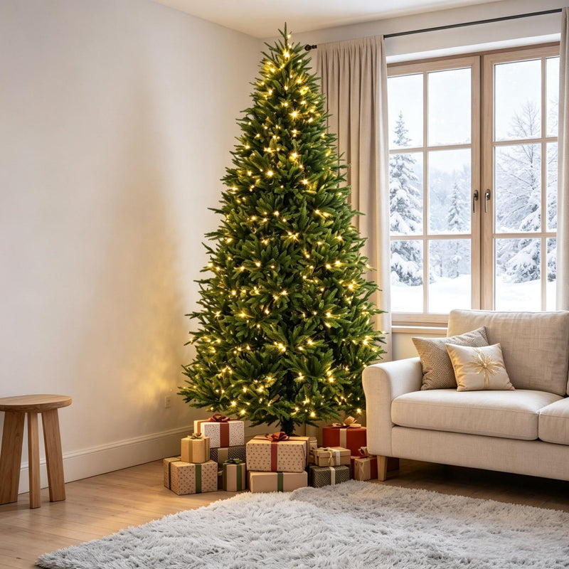 7.5-Foot Hinged Nordmann Fir Prelit Christmas Tree, photo 9 of 9