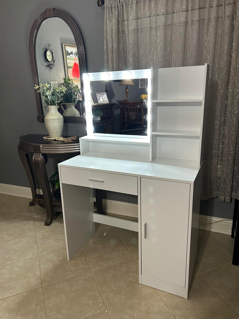 Pink Vanity Desk with Mirror & Light, photo 4 of 10