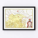 Vintage Map of Lodi & Pavia Italy 1665
