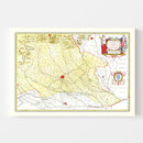 Vintage Map of the Milan Region in Italy 1665