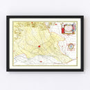 Vintage Map of the Milan Region in Italy 1665