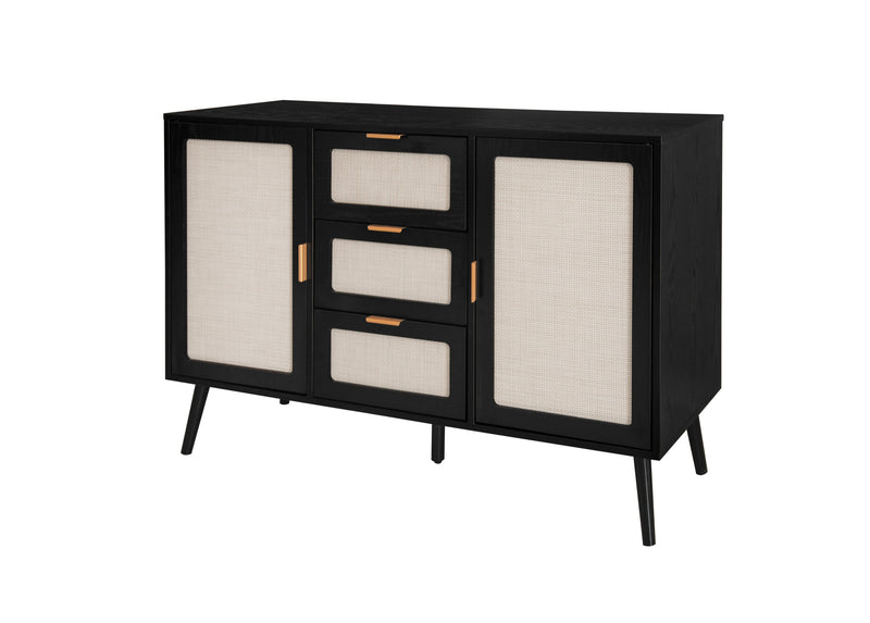 2 Door 3 Drawer Cabinet, Accent Storage Cabinet, Suitable for Living Room, Bedroom, Dining Room, Study