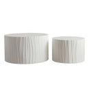Nesting Coffee Table Set of 2 Round Wooden Tables by HouseOfZazla