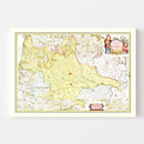 Vintage Map of Milan, Italy 1665