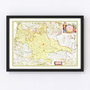 Vintage Map of Milan, Italy 1665