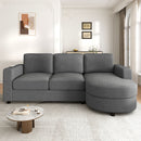 Modern L-Shaped Sectional Sofa With Curved Chaise, USB Ports, And Side Storage Pockets by Unique Piece Furniture