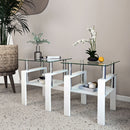 Modern Tempered Glass Tea Table, End Square Table For Living Room by Unique Piece Furniture