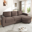 Modern L-Shaped Sectional Sofa With Curved Chaise, USB Ports, And Side Storage Pockets by Unique Piece Furniture
