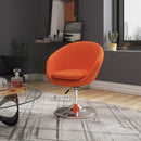 Upholstered Swivel Lounge Chair & Adjustable Height - Orange by HouseOfZazla