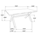 Carbon - Rectangular Dining Table With X Base Design - Brown by HouseOfZazla