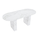 Oval Dining Table With Wood Strip Base by HouseOfZazla
