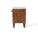 End Table in Brown Acacia Wood with Storage Drawer and Shelf by HouseOfZazla