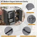 Bathroom Vanity With Sink, Soft Close Doors, Adjustable Shelf & 3 Drawers by HouseOfZazla