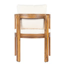 7 Pieces Acacia Wood Outdoor Dining Set with Cream Cushions by HouseOfZazla
