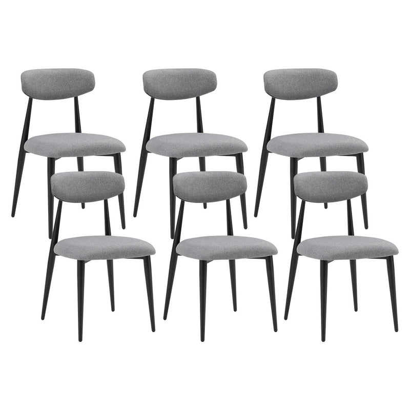 (Set of 6) Dining Chairs, Upholstered Chairs with Metal Legs for Kitchen Dining Room, Grey