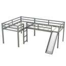 L Shaped Loft Bed With Ladder And Slide