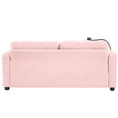 Sleeper Sofa Loveseat Sofa With Full Size Mattress, 2 USB Ports, 2 Cup Holders, 2 Side Pockets And Phone Holder by HouseOfZazla