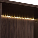 Modern Minimalist Style LED Curio Cabinet With Tempered Glass Door, Metal Legs by HouseOfZazla