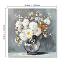 Chrysanthemum Vase Canvas Wall Art Decor Country - Stone White