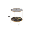 Fiorella Marble Print Glass Table by HouseOfZazla