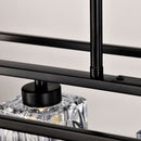 6 Light Farmhouse Chandelier, Modern Industrial Linear Rectangular Crystal Pendant Light Cage Chandelier For Dining Room, Kitchen Island, Bar, Long Table, G9*6 Bulbs Included - Matte Black by HouseOfZazla