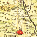 Vintage Map of Perugia, Italy 1665