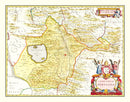 Vintage Map of Perugia, Italy 1665