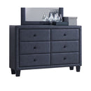 Saveria - Dresser - Two Tone Gray Synthetic Leather by Unique Piece Furniture