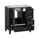Bathroom Vanity, Modern Bathroom Cabinet With Sink Combo Set, Bathroom Storage Cabinet With A Soft Closing Door And 3 Drawers, Solid Wood Frame by HouseOfZazla