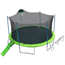 16FT Trampoline with Slide, Outdoor Trampoline for Kids and Adults with Enclosure Net and Ladder,football goal,backboard