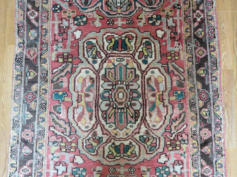 3' 9" X 10' 6" Semi Antique Handmade Turkish Wool Runner Rug