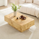43.31 Inch Burl Wood Veneer Coffee Table