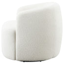 Hudson Faux Sheepskin Upholstered Swivel Chair Natural by Unique Piece Furniture