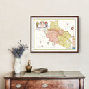 Vintage Map of Central Italy 1665