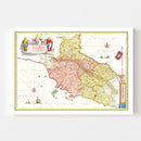 Vintage Map of Central Italy 1665